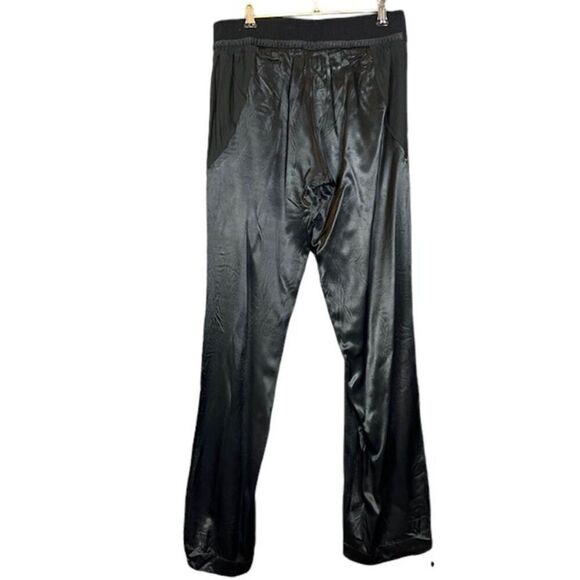 Karen Millen Satin and Crepe Pants Silky Black Tie Ankle Flowy Soft Waist Size 4 - Picture 5 of 14
